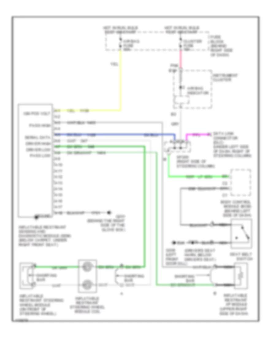 Supplemental Restraint Wiring Diagram for Buick Regal LS 1999