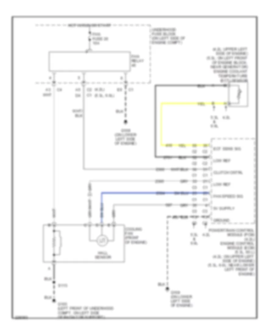 Cooling Fan Wiring Diagram for Buick Rainier 2006