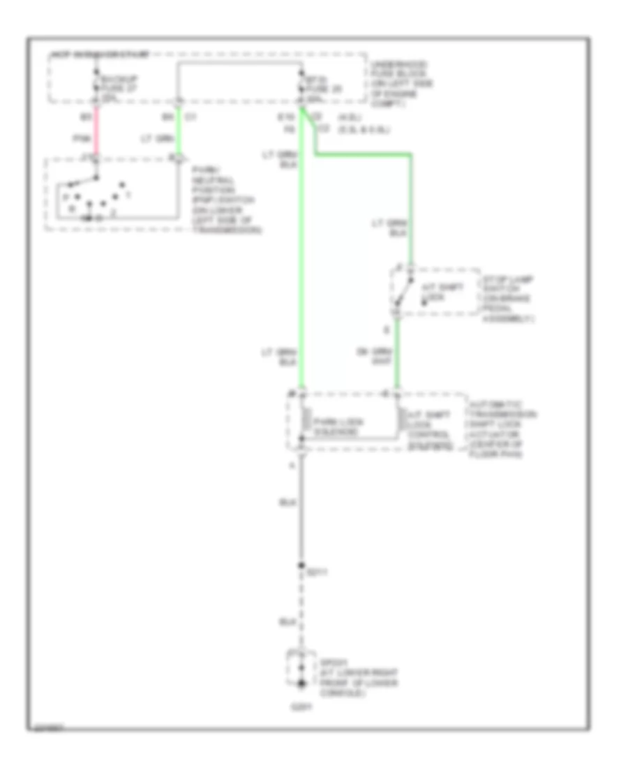 Shift Interlock Wiring Diagram for Buick Rainier 2006