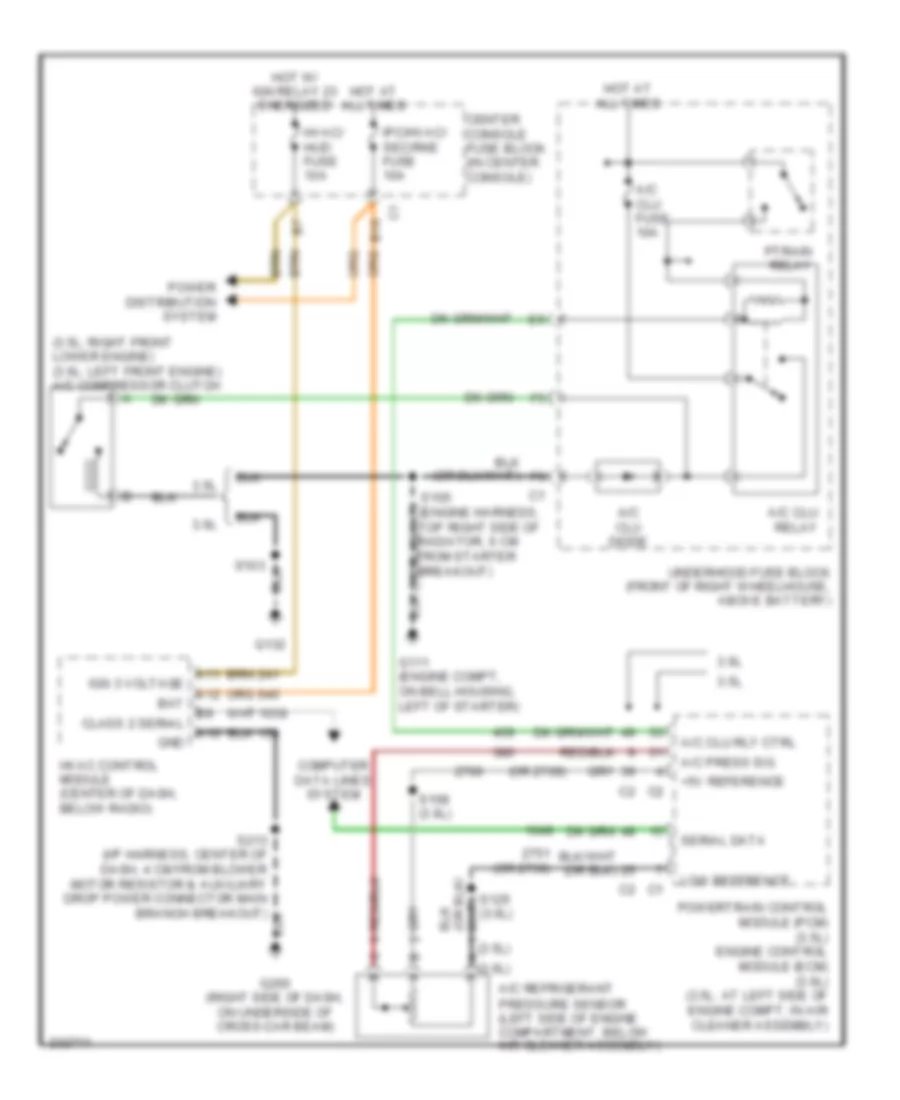 Compressor Wiring Diagram, with Auto AC for Buick Rendezvous CX 2006