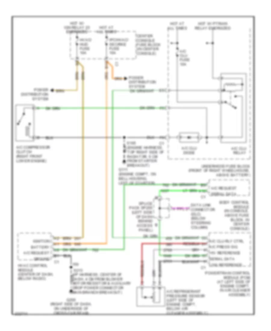 Compressor Wiring Diagram, with Manual AC for Buick Rendezvous CX 2006