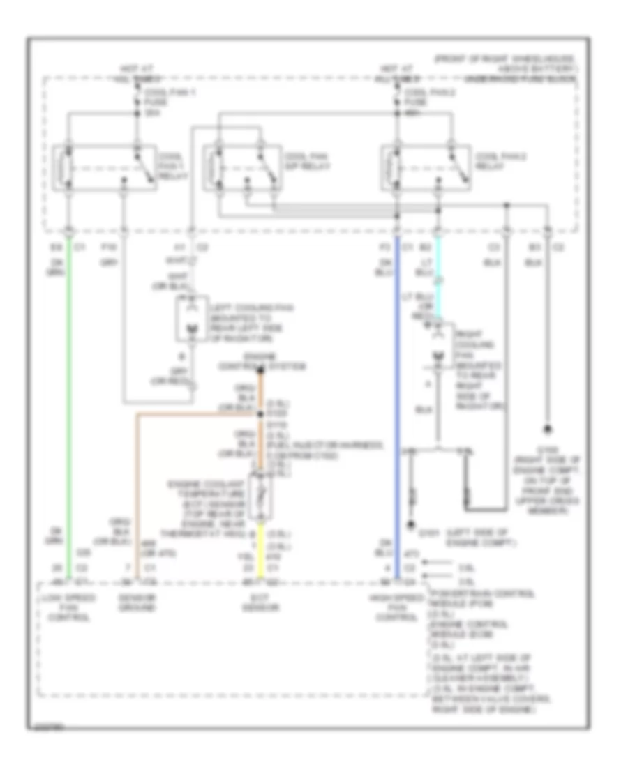 Cooling Fan Wiring Diagram for Buick Rendezvous CX 2006
