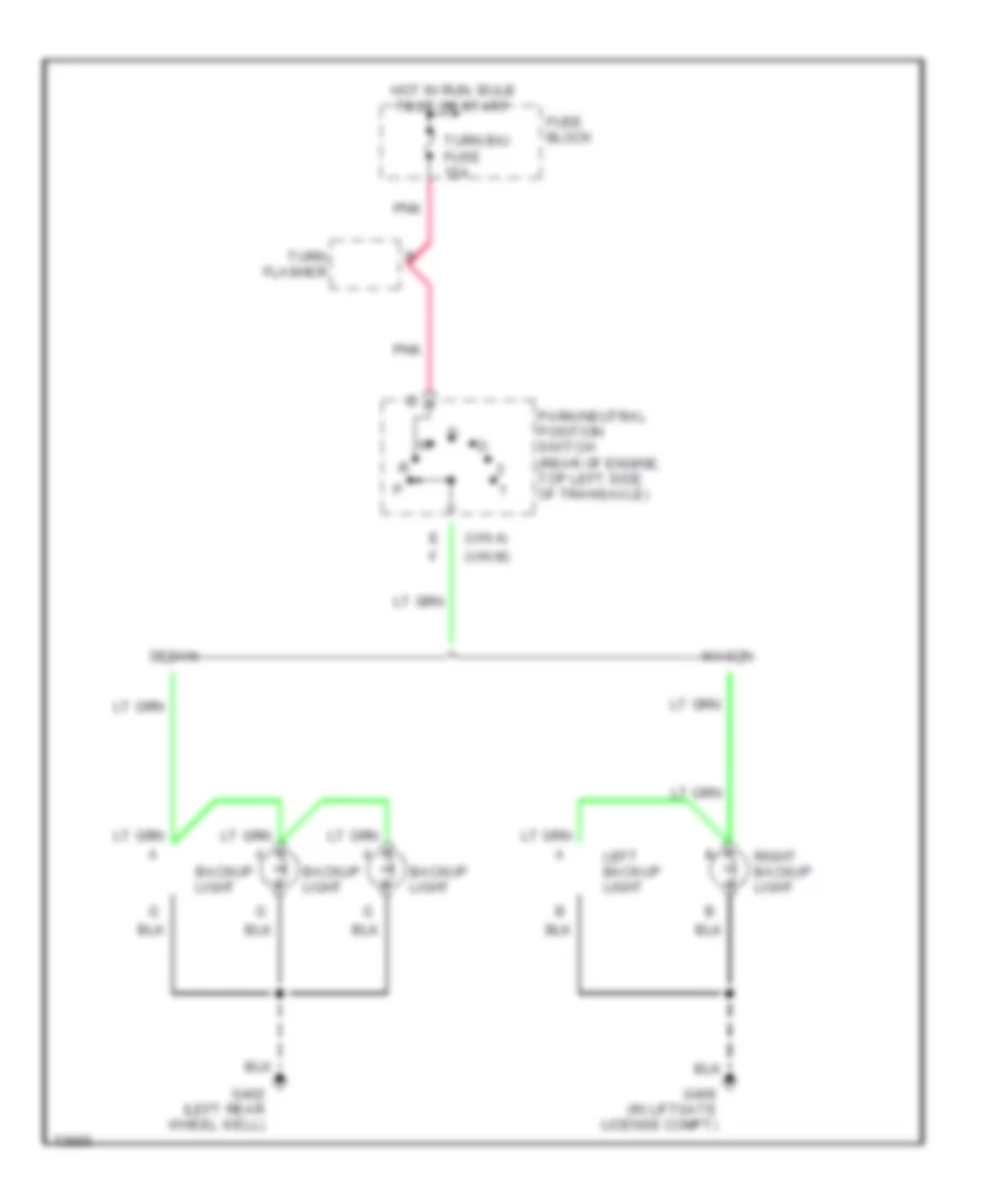 Back up Lamps Wiring Diagram for Buick Century Special 1994