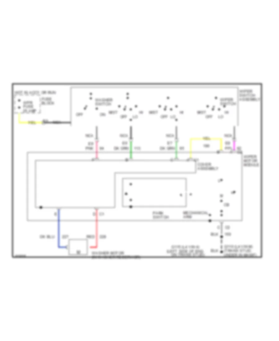 Электросхема стеклоочистителя, дворников и омывателя С 2 скоростями для Buick Century Special 1994