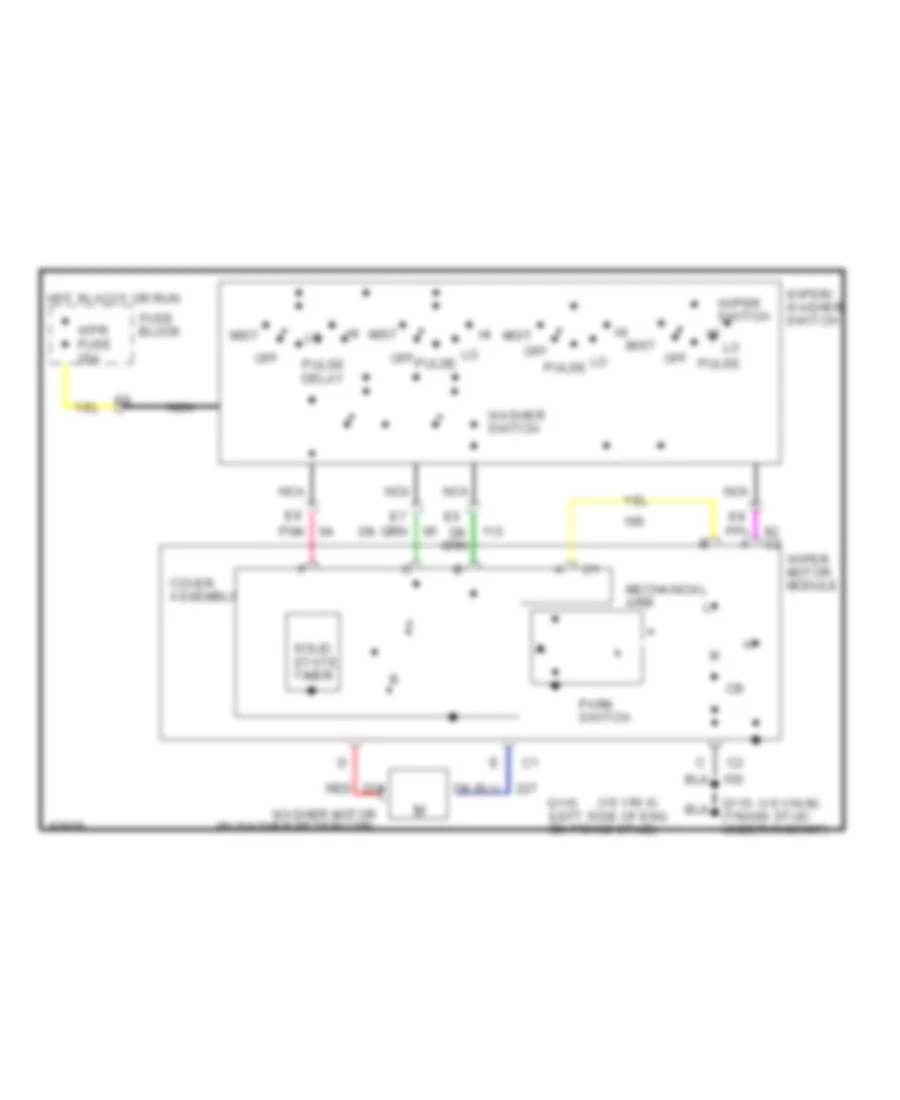 Электросхема стеклоочистителя, дворников и омывателя Интервала для Buick Century Special 1994