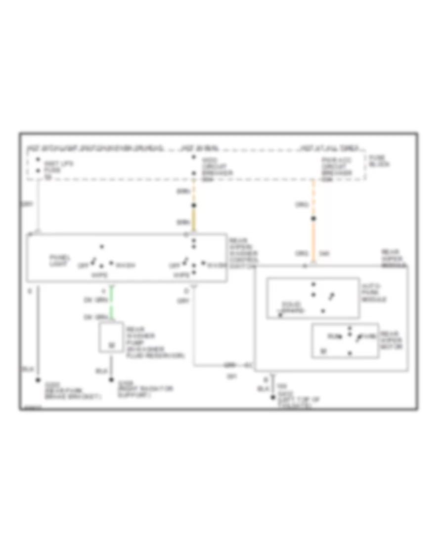 Электросхема заднего стеклоочистителя и омывателя стекла для Buick Century Special 1994