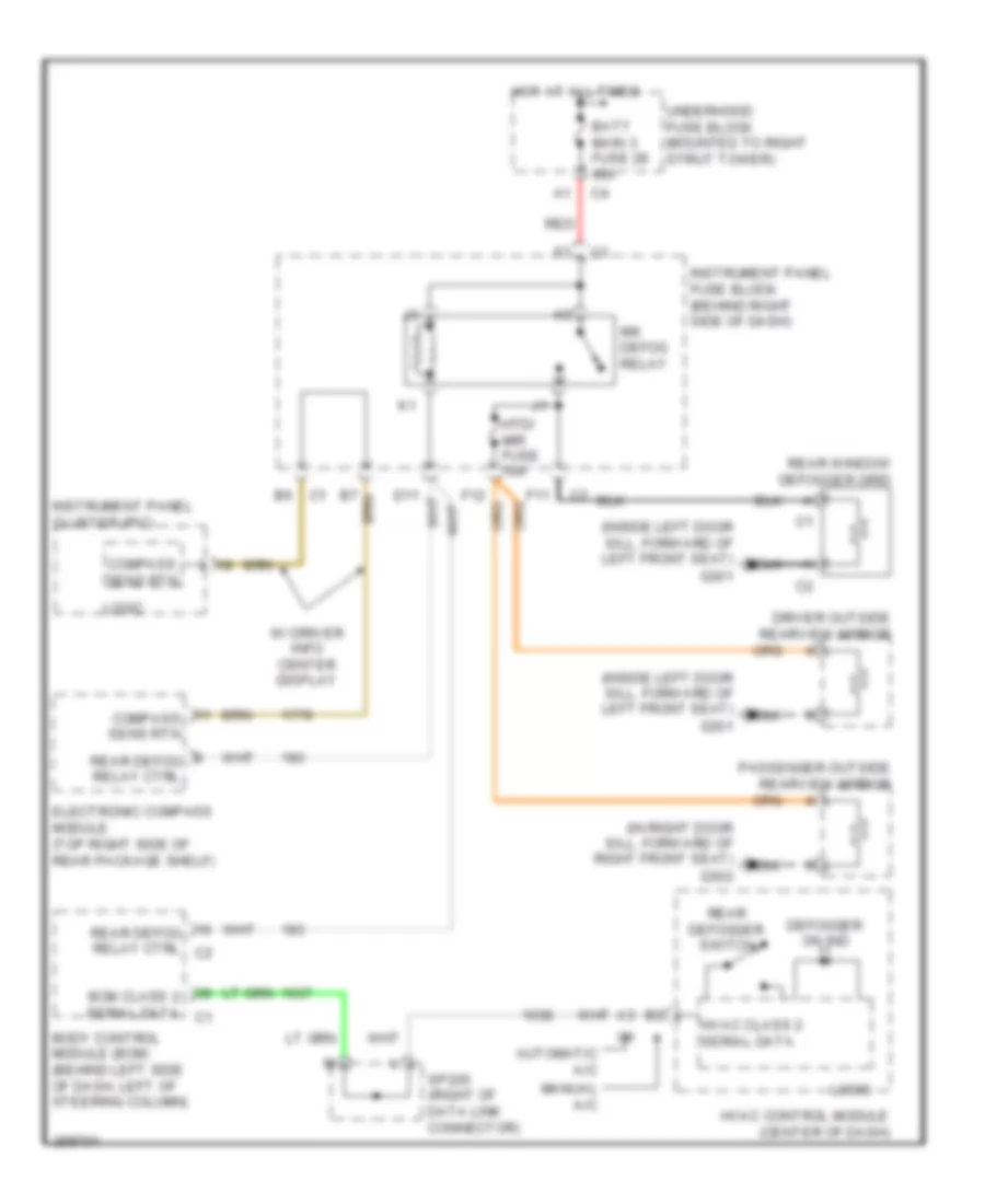 Defoggers Wiring Diagram for Buick Allure CX 2007