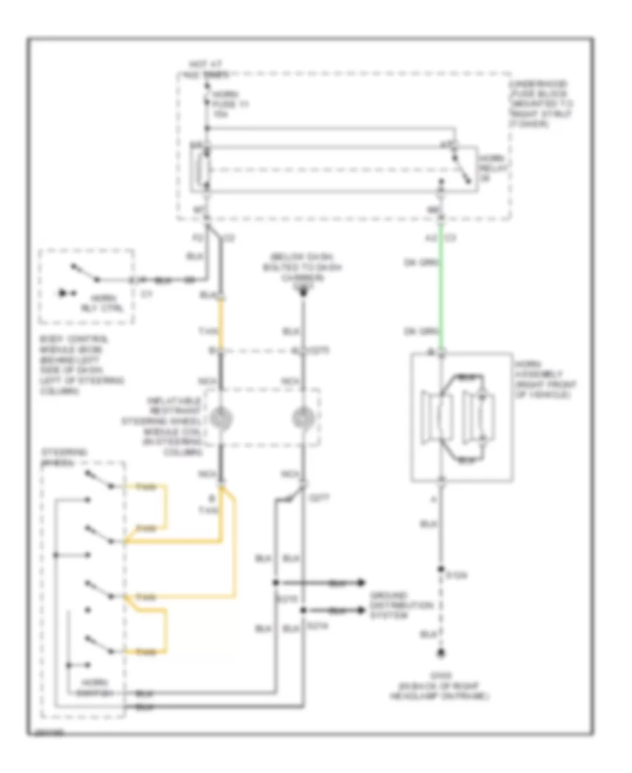 Horn Wiring Diagram for Buick Allure CXL 2007