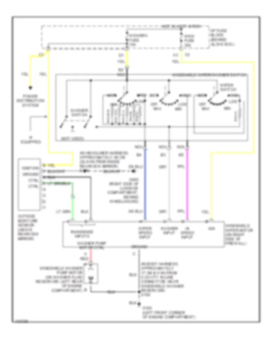 WiperWasher Wiring Diagram for Buick Park Avenue Ultra 2000