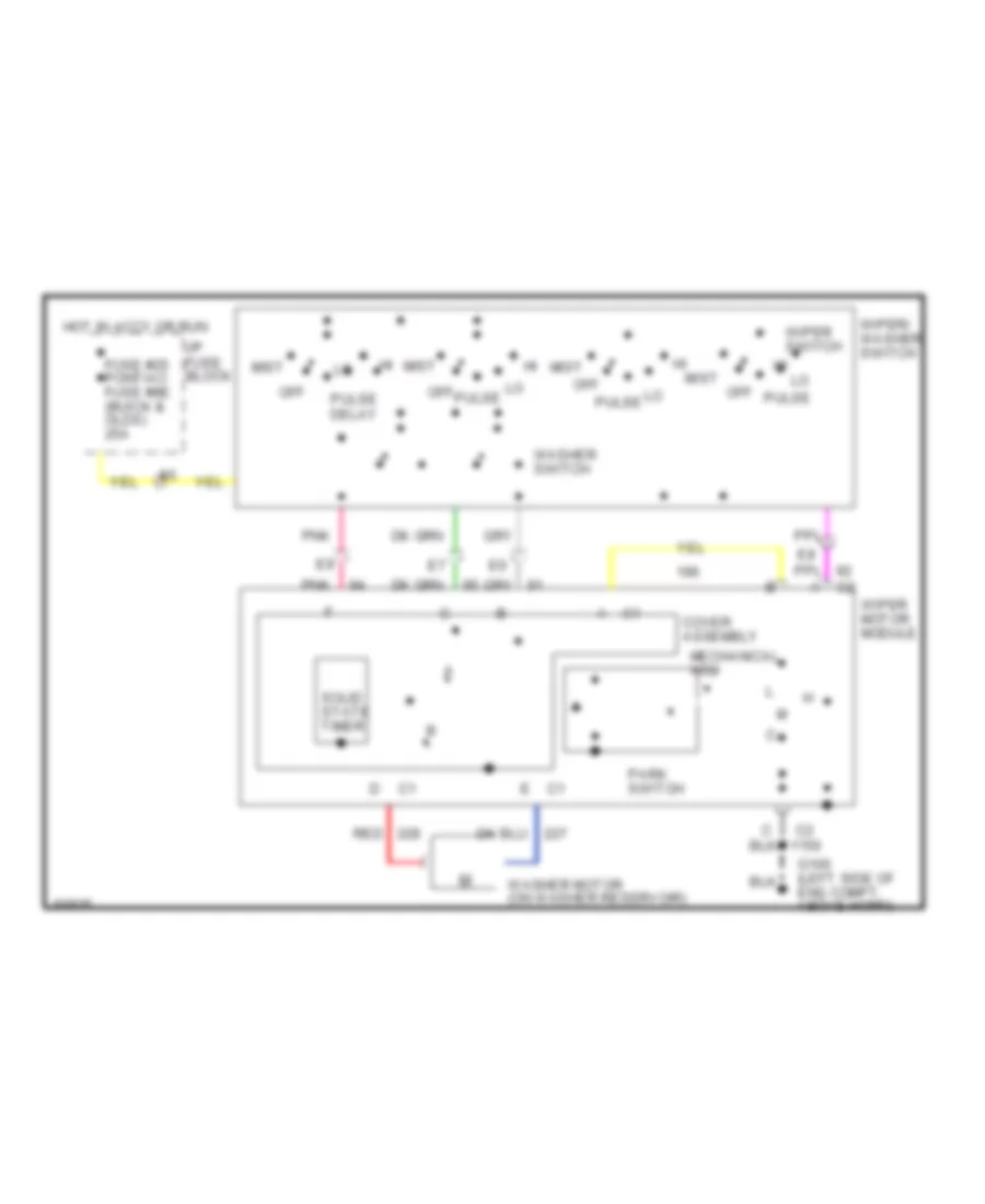 Электросхема стеклоочистителя, дворников и омывателя Интервала для Buick Park Avenue Ultra 1994