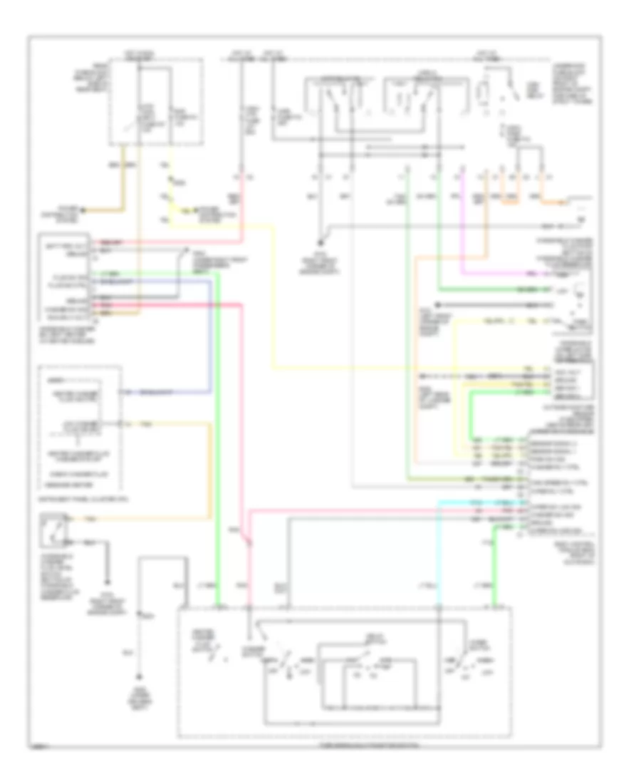 Электросхема стеклоочистителя, дворников и омывателя для Buick Lucerne CX 2007