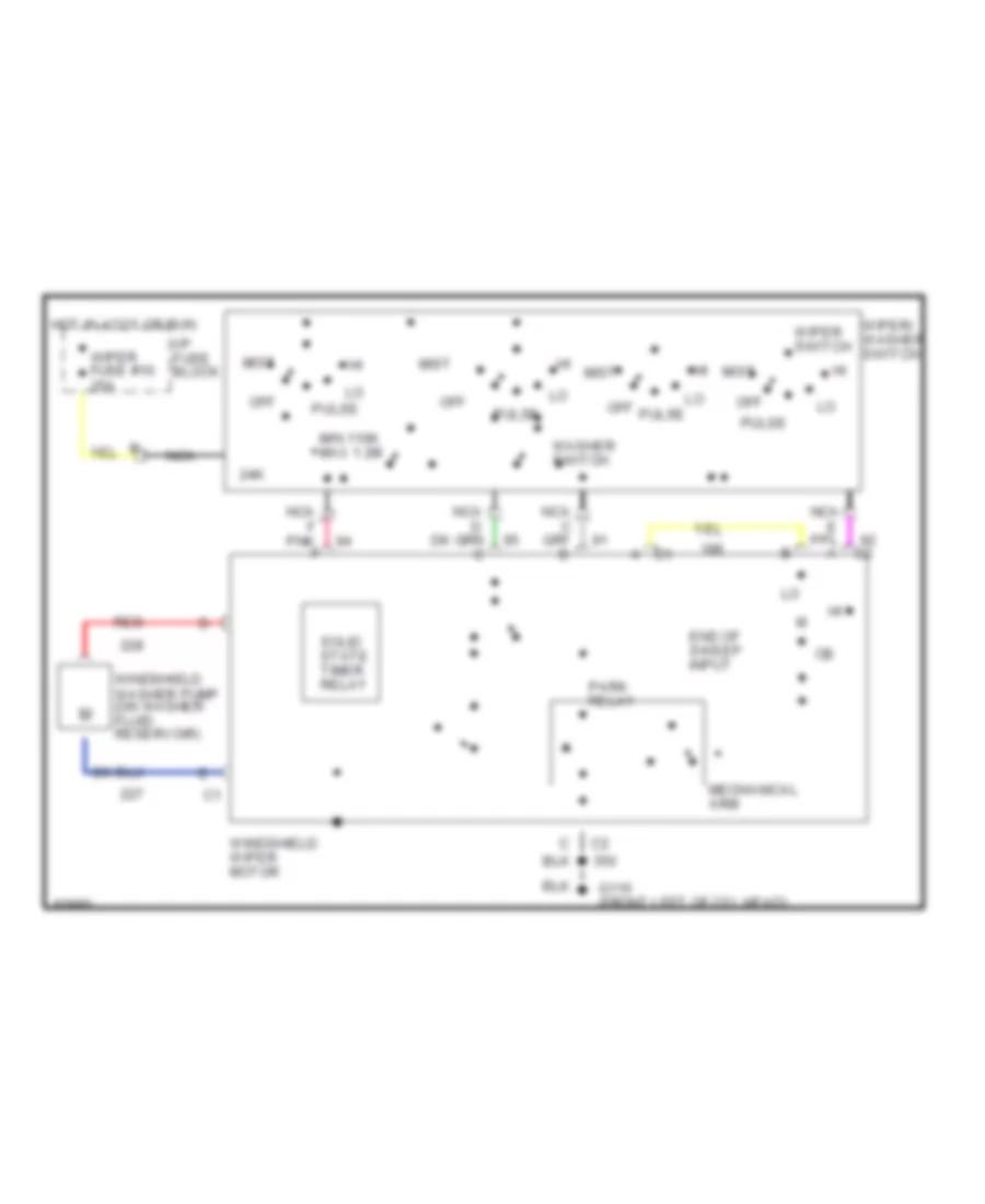 Электросхема стеклоочистителя, дворников и омывателя Интервала для Buick Roadmaster 1994