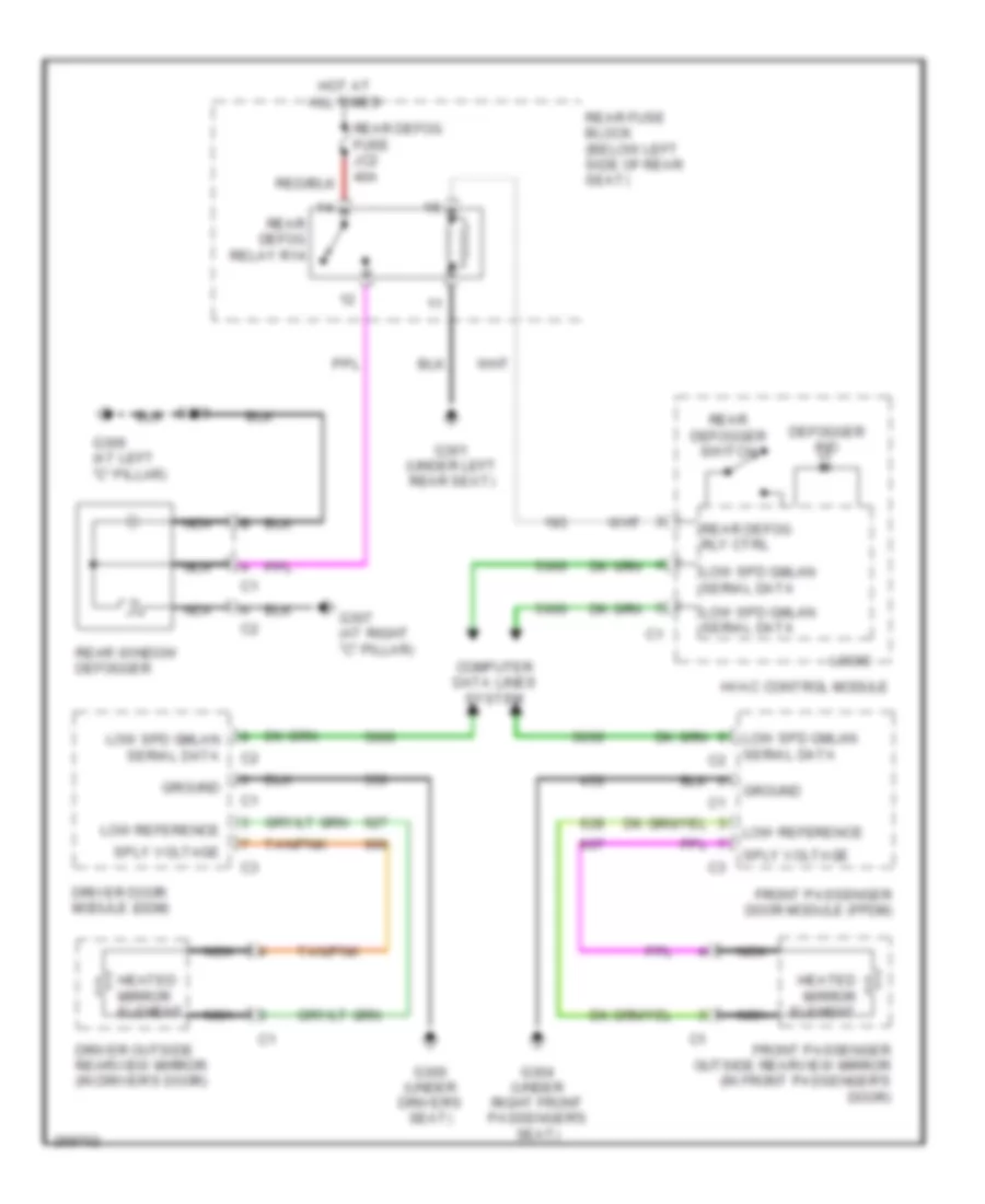 Defoggers Wiring Diagram for Buick Lucerne CXL 2007