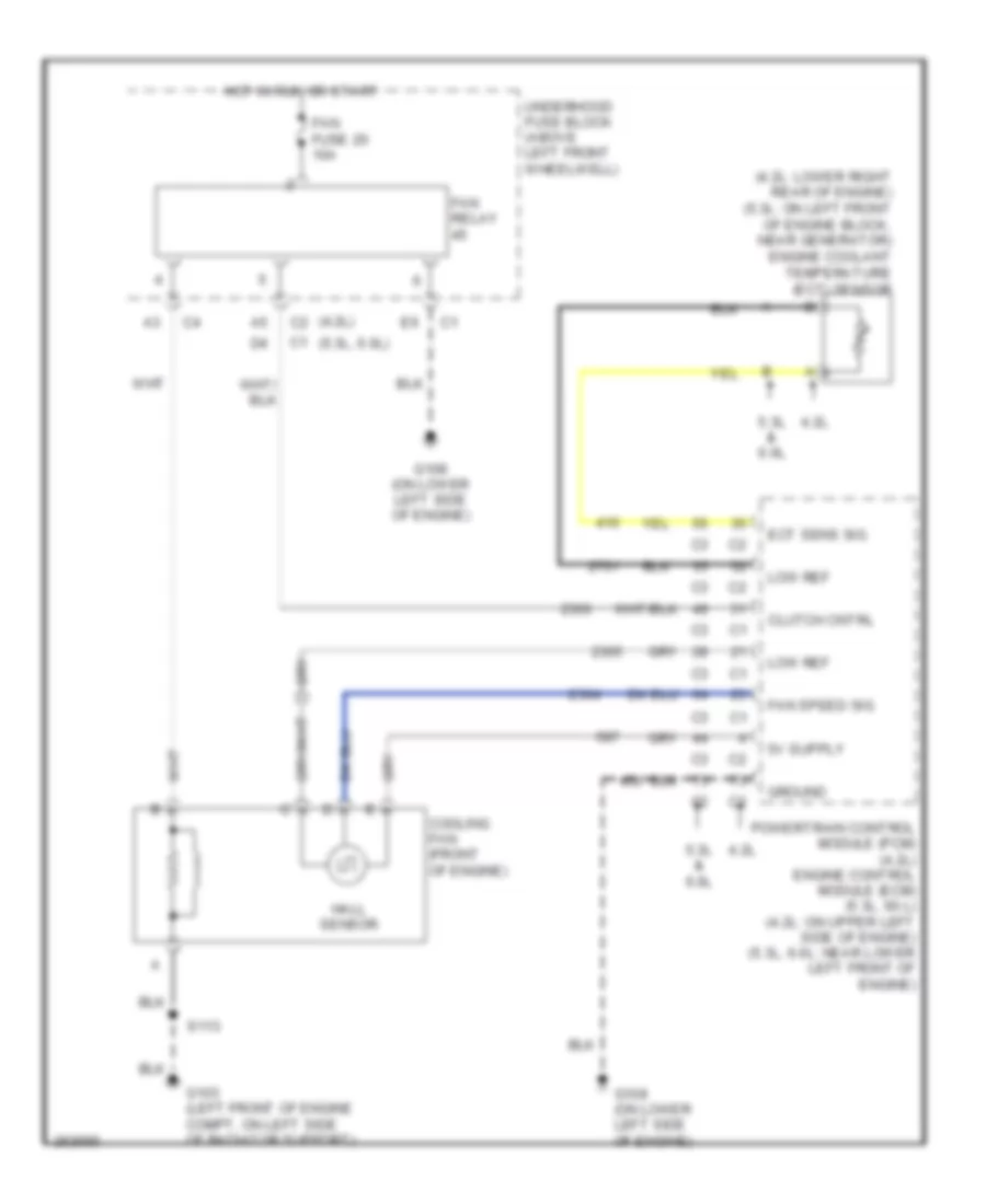 Cooling Fan Wiring Diagram for Buick Rainier 2007