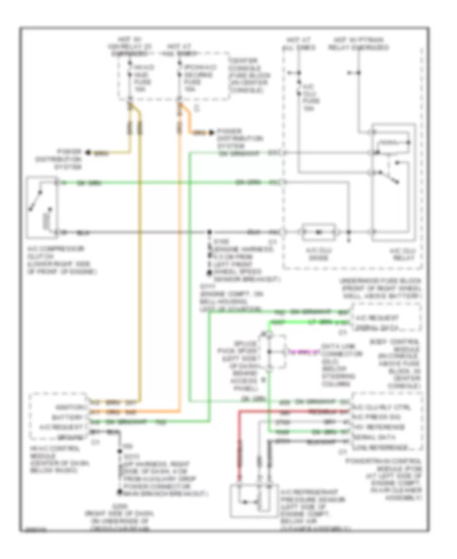 Compressor Wiring Diagram with Manual A C for Buick Rendezvous CX 2007