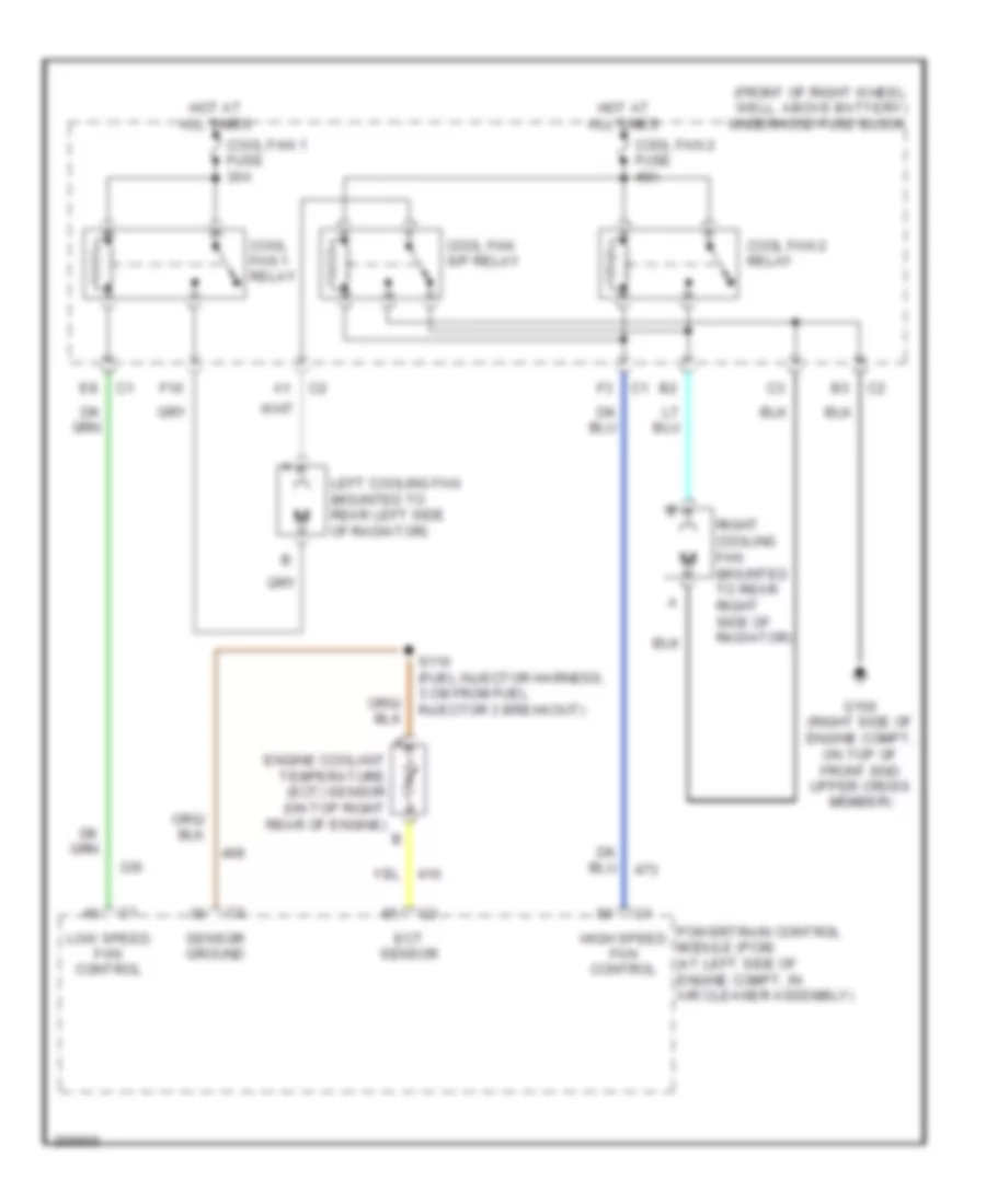 Cooling Fan Wiring Diagram for Buick Rendezvous CX 2007