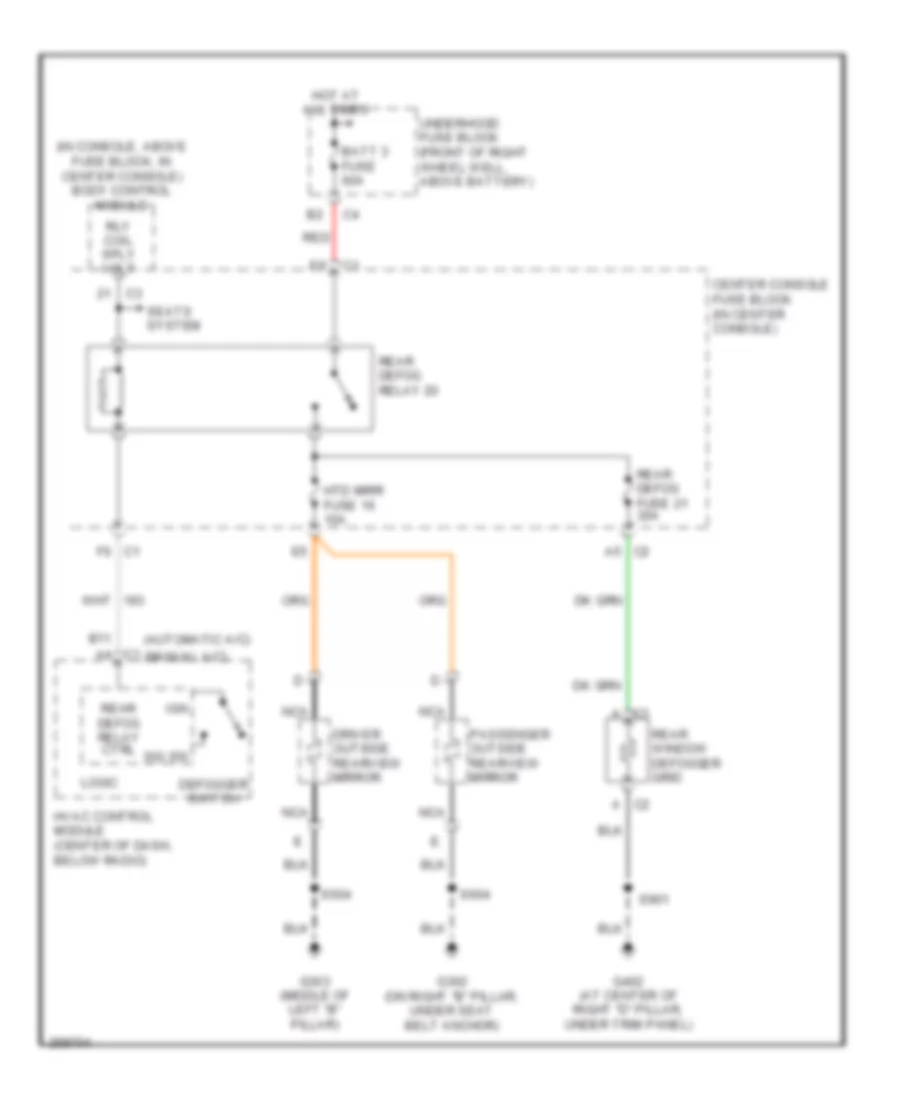 Defoggers Wiring Diagram for Buick Rendezvous CX 2007