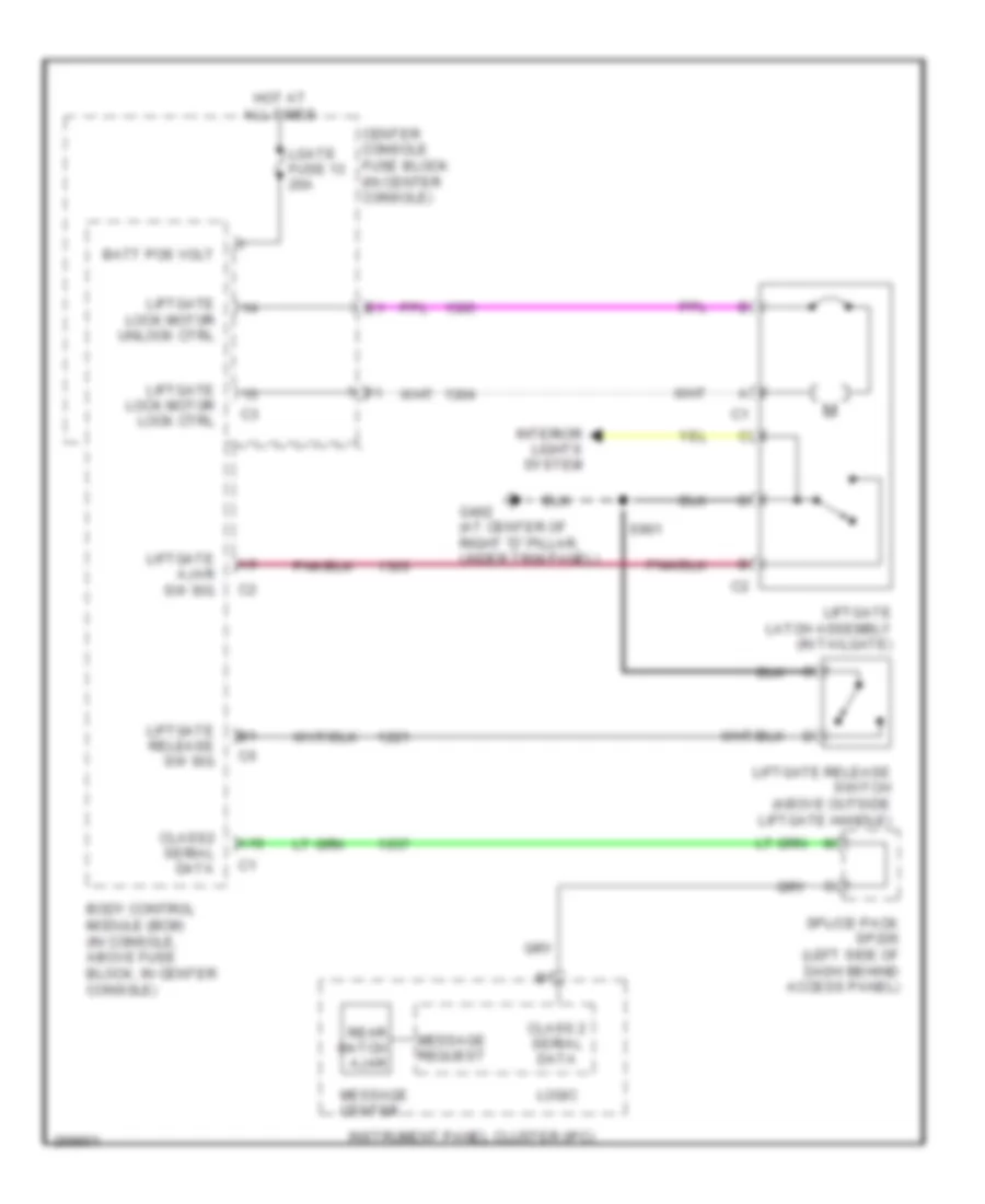 Liftgate Release Wiring Diagram for Buick Rendezvous CX 2007