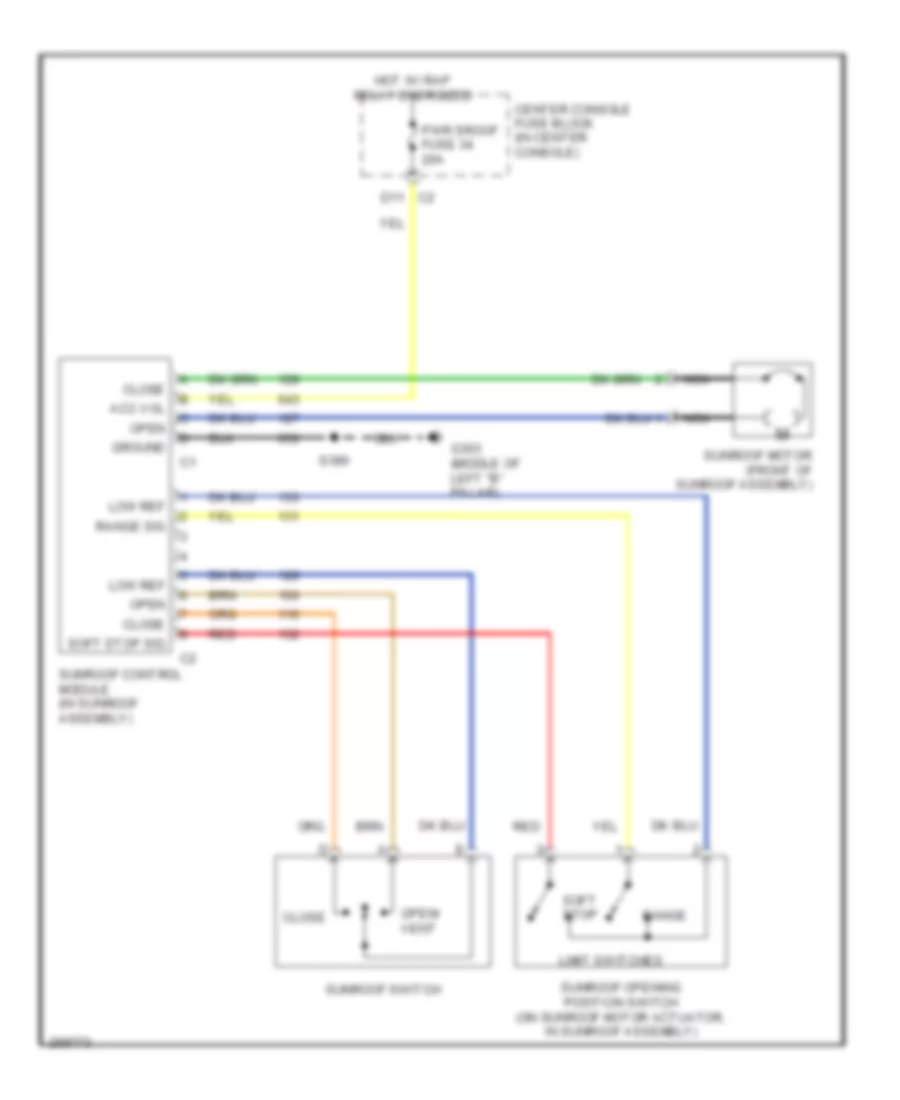 Power Top Sunroof Wiring Diagram for Buick Rendezvous CXL 2007