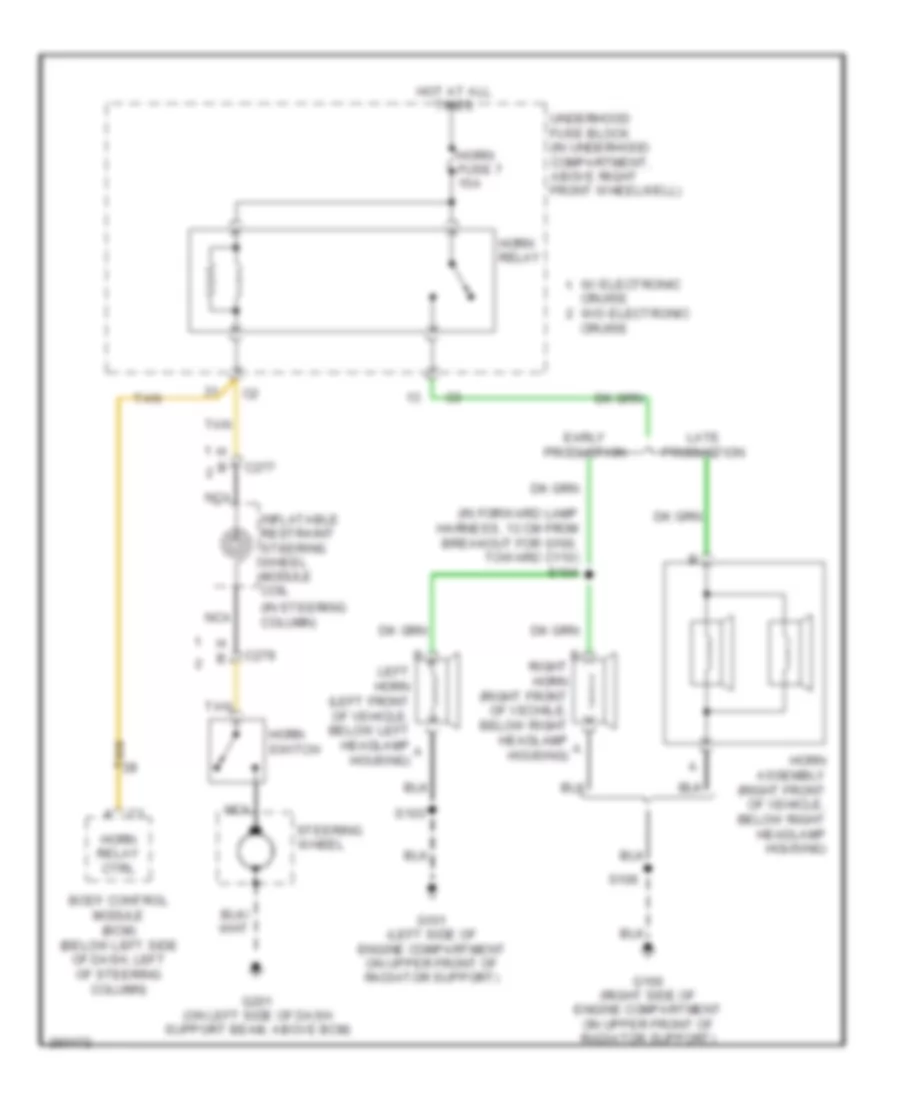 Horn Wiring Diagram for Buick Terraza CX 2007
