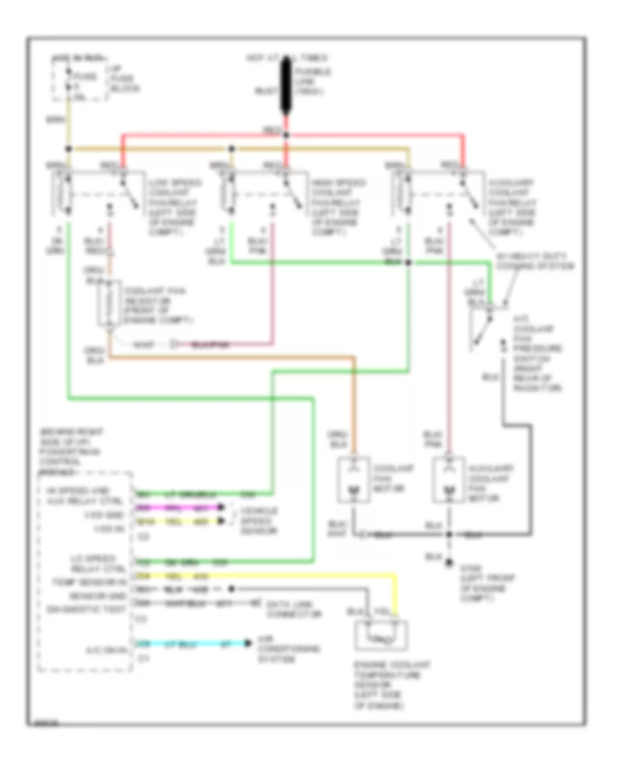 Cooling Fan Wiring Diagram for Buick Electra T-Type 1990