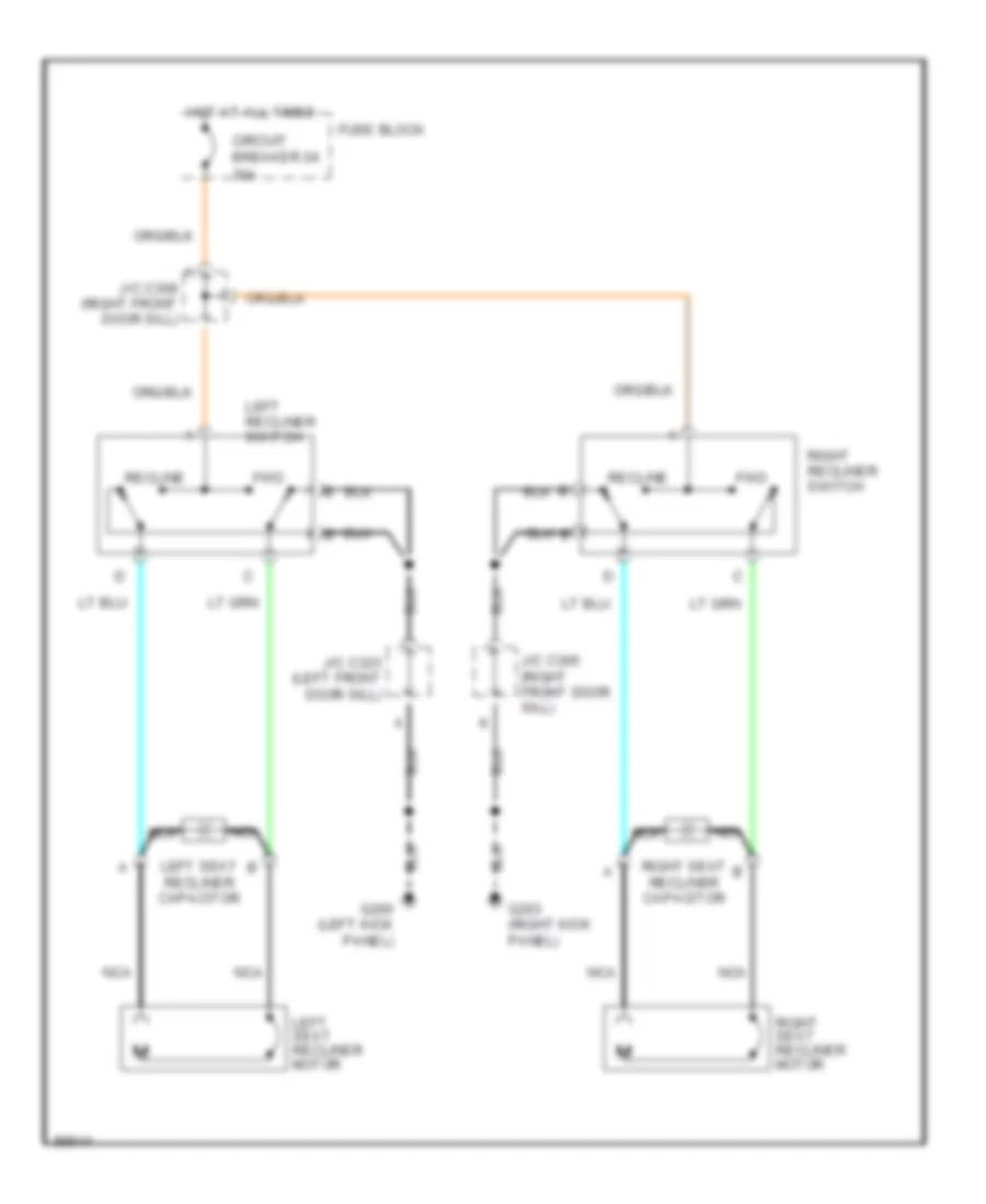 Recliner Wiring Diagram for Buick Electra T-Type 1990