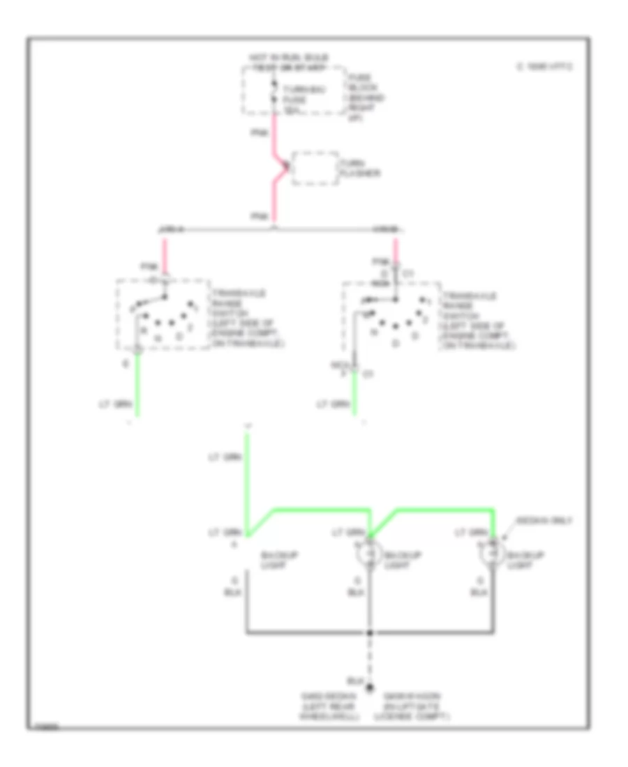 Back up Lamps Wiring Diagram for Buick Century Special 1995