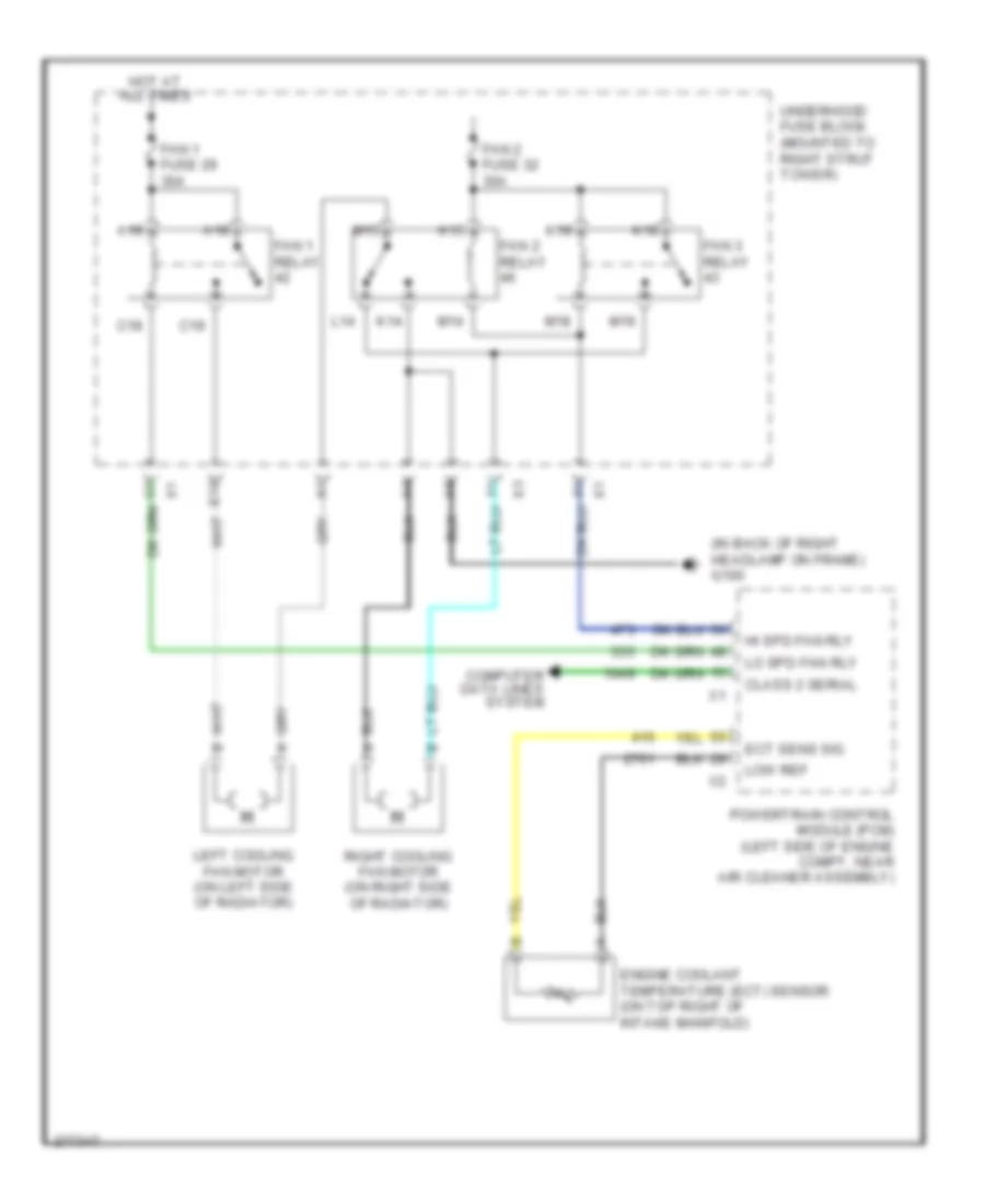3.8L VIN 2, Cooling Fan Wiring Diagram for Buick Allure CX 2008