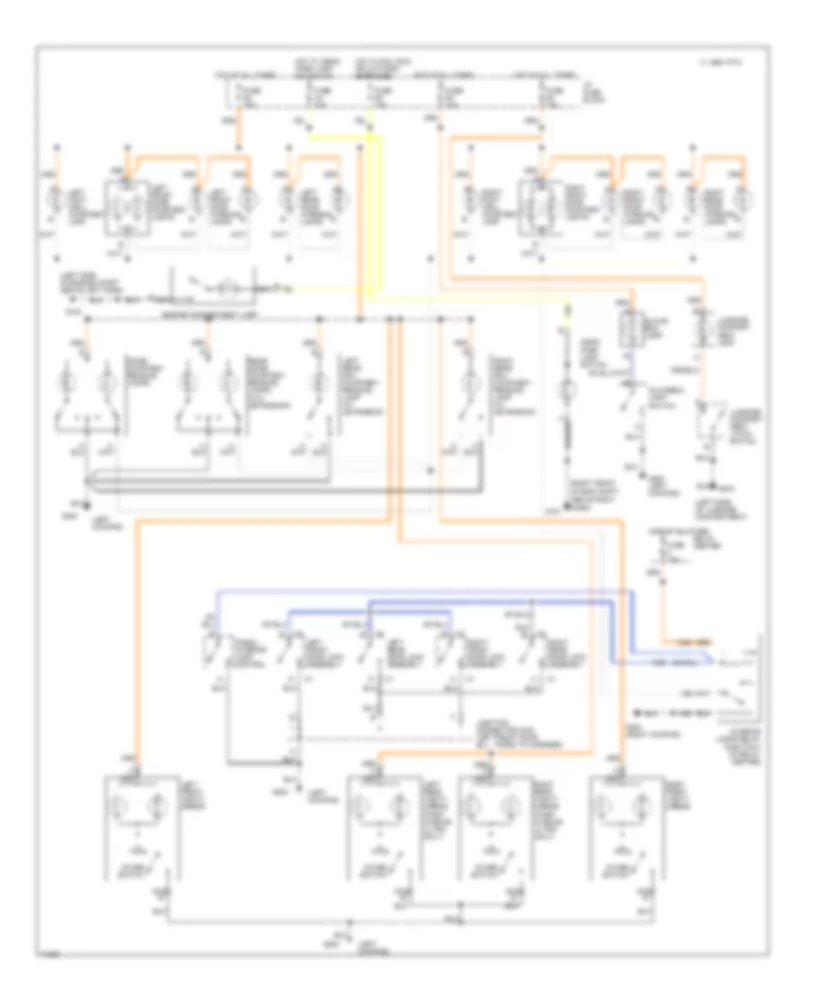Courtesy Lamps Wiring Diagram, without Illuminated Entry for Buick LeSabre Custom 1995