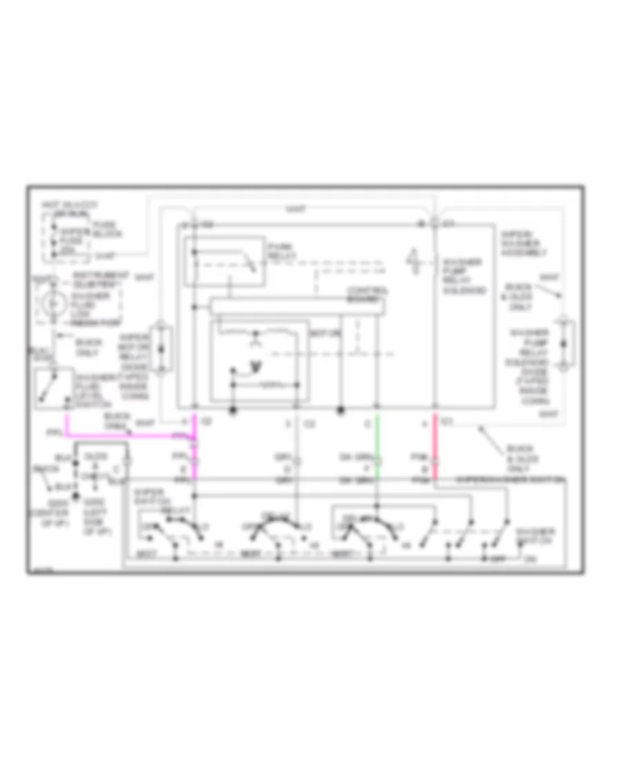 Interval WiperWasher Wiring Diagram for Buick LeSabre 1990
