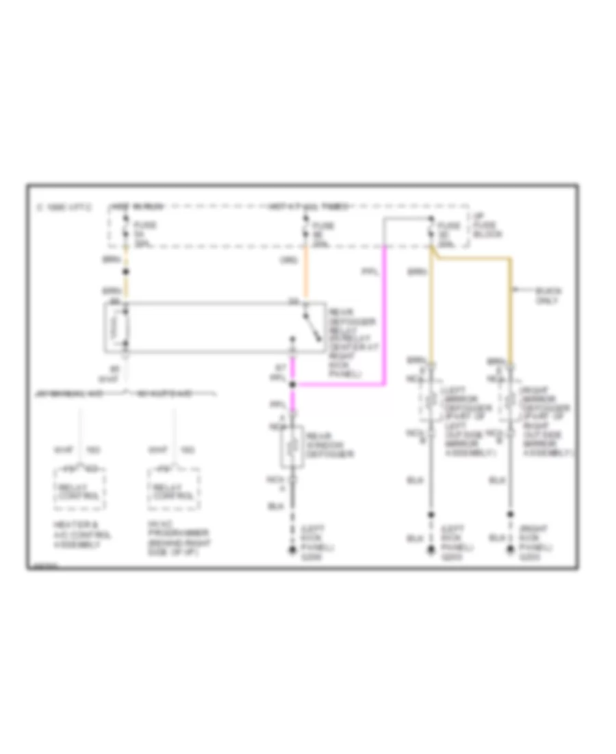 Defogger Wiring Diagram for Buick LeSabre Limited 1995