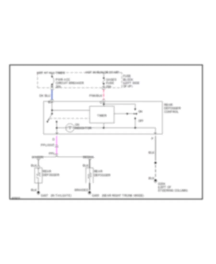 Defogger Wiring Diagram for Buick LeSabre Limited 1990