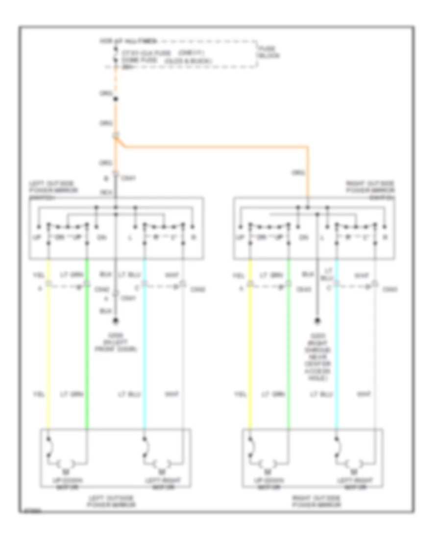 Power Mirror Wiring Diagram for Buick LeSabre Limited 1990