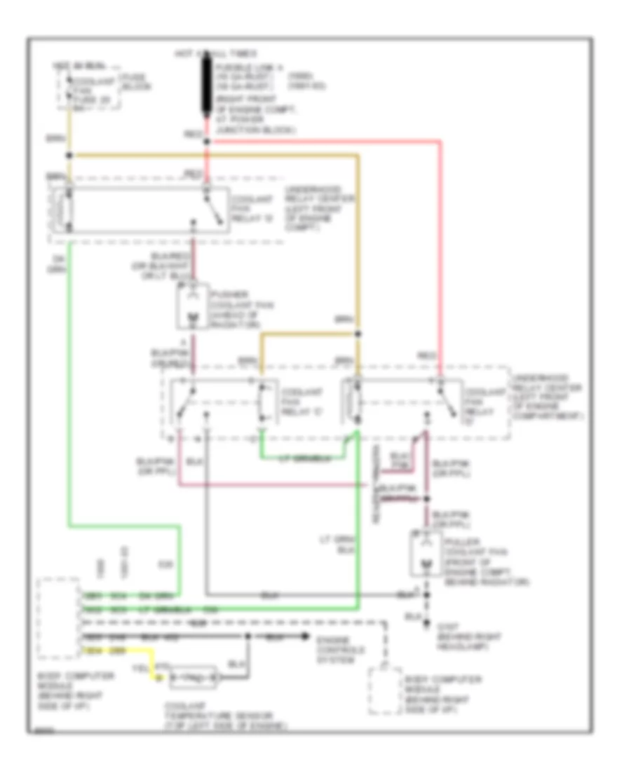 Cooling Fan Wiring Diagram for Buick Reatta 1990