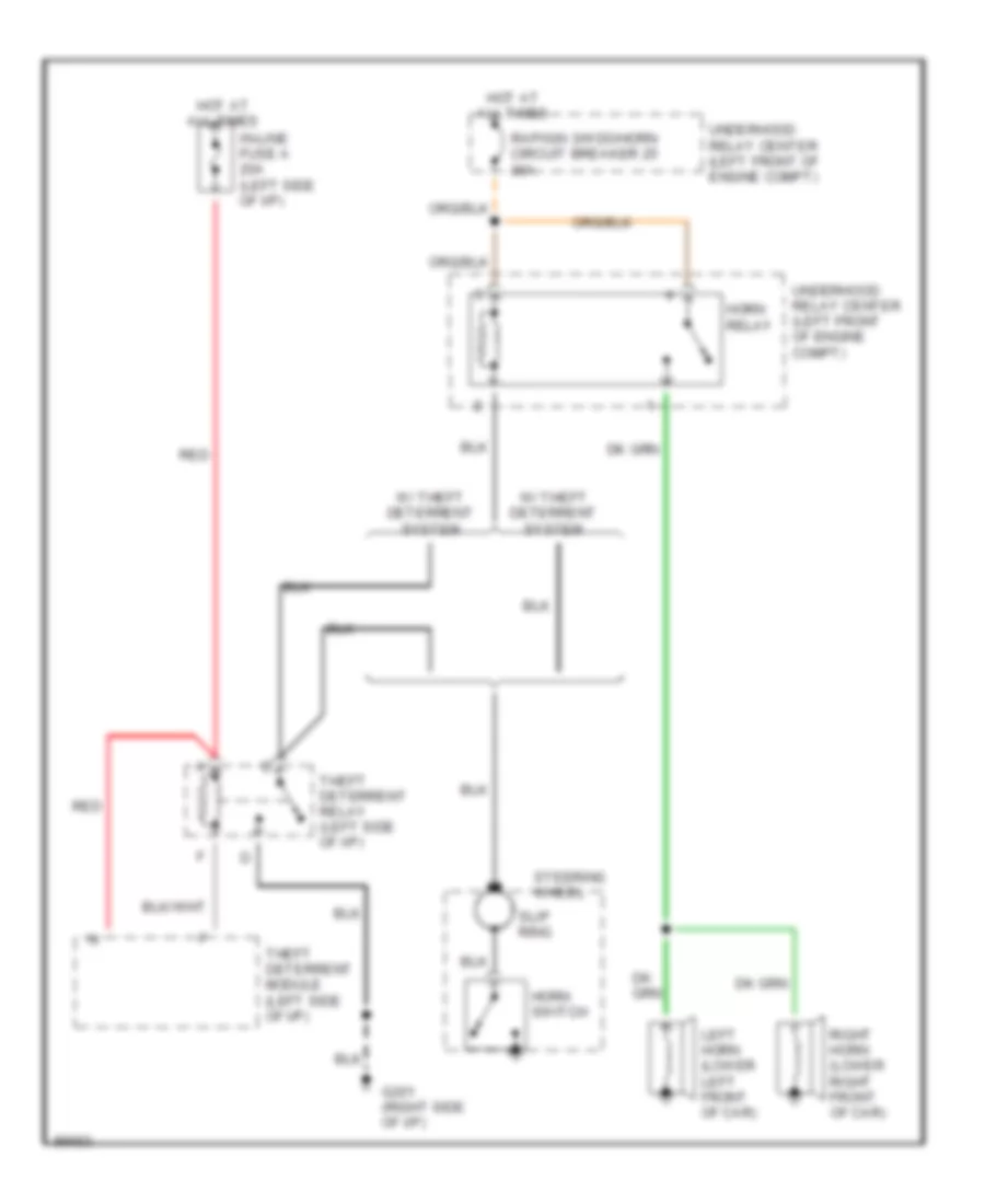 Horn Wiring Diagram for Buick Reatta 1990