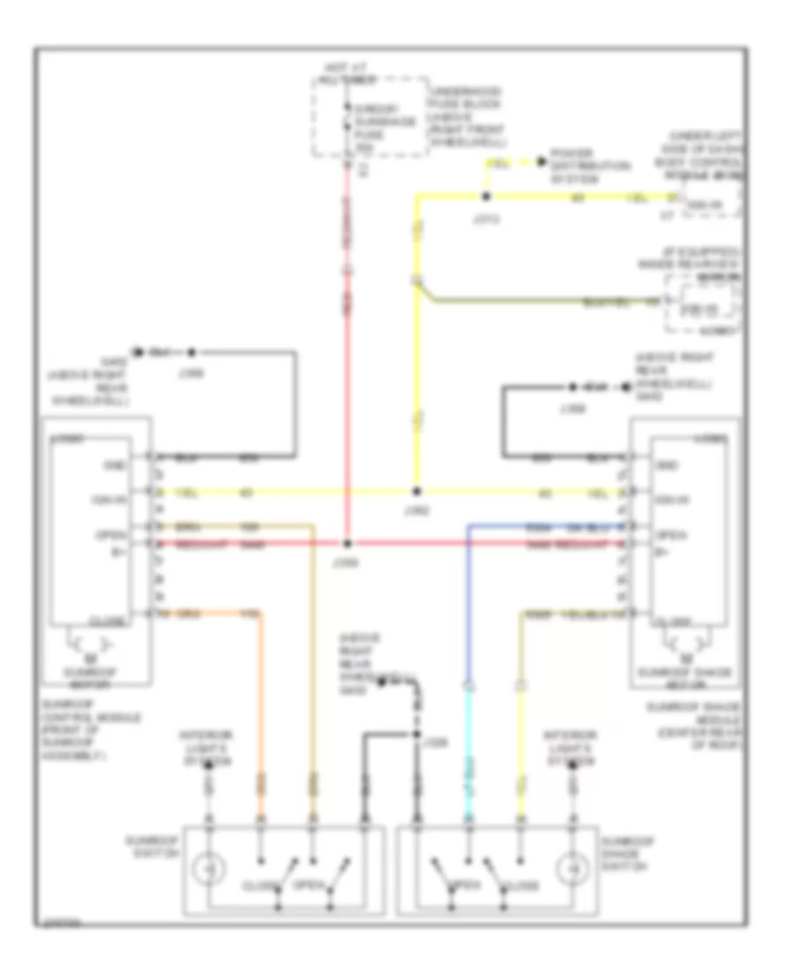 Power Top Sunroof Wiring Diagram for Buick Enclave CXL 2008