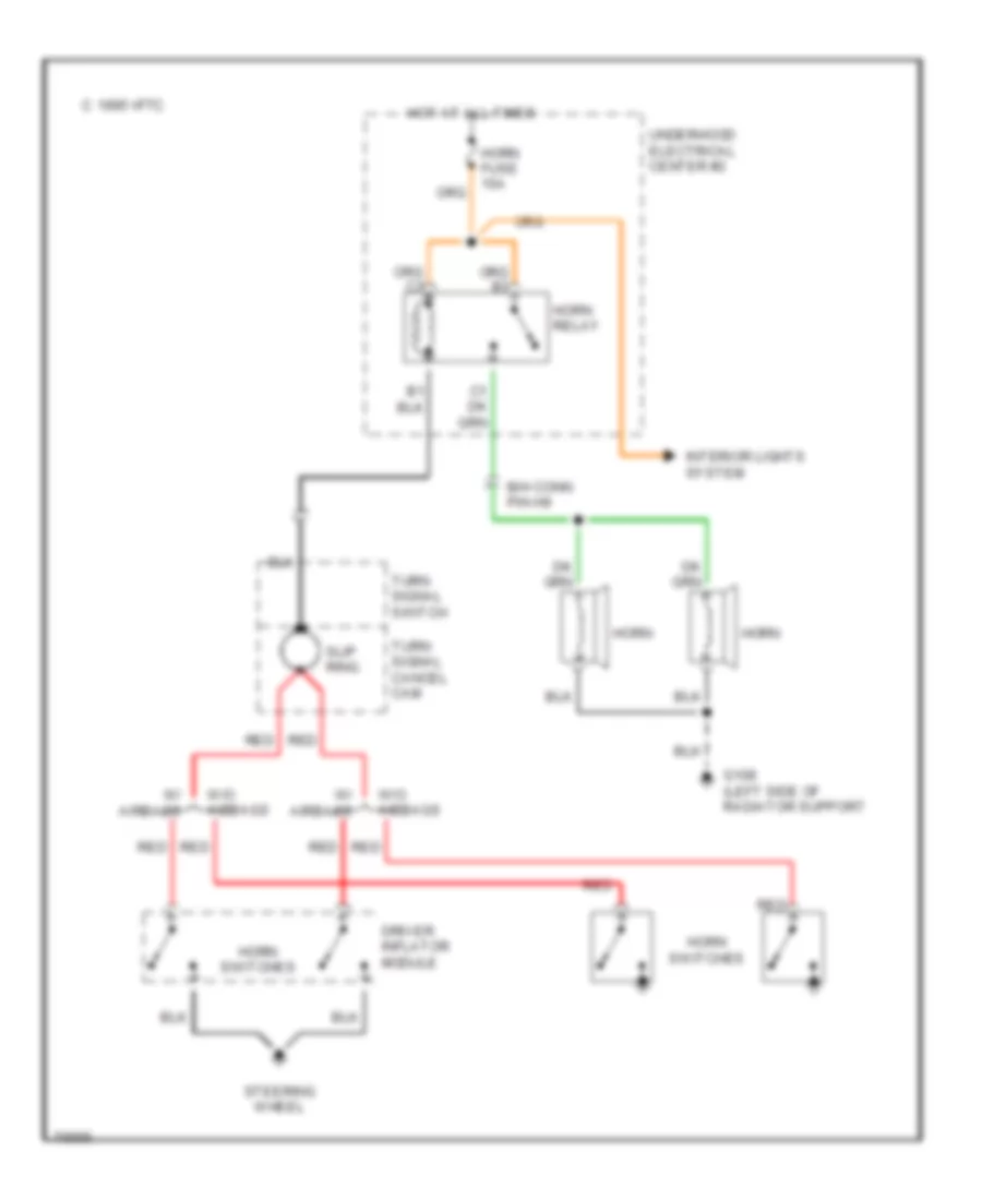 Horn Wiring Diagram for Buick Regal Limited 1995