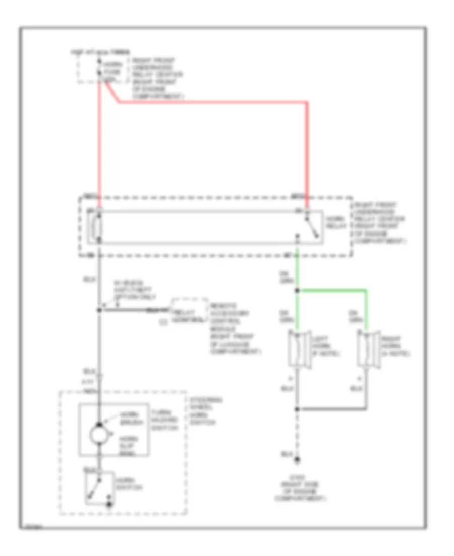 Horn Wiring Diagram for Buick Riviera 1995