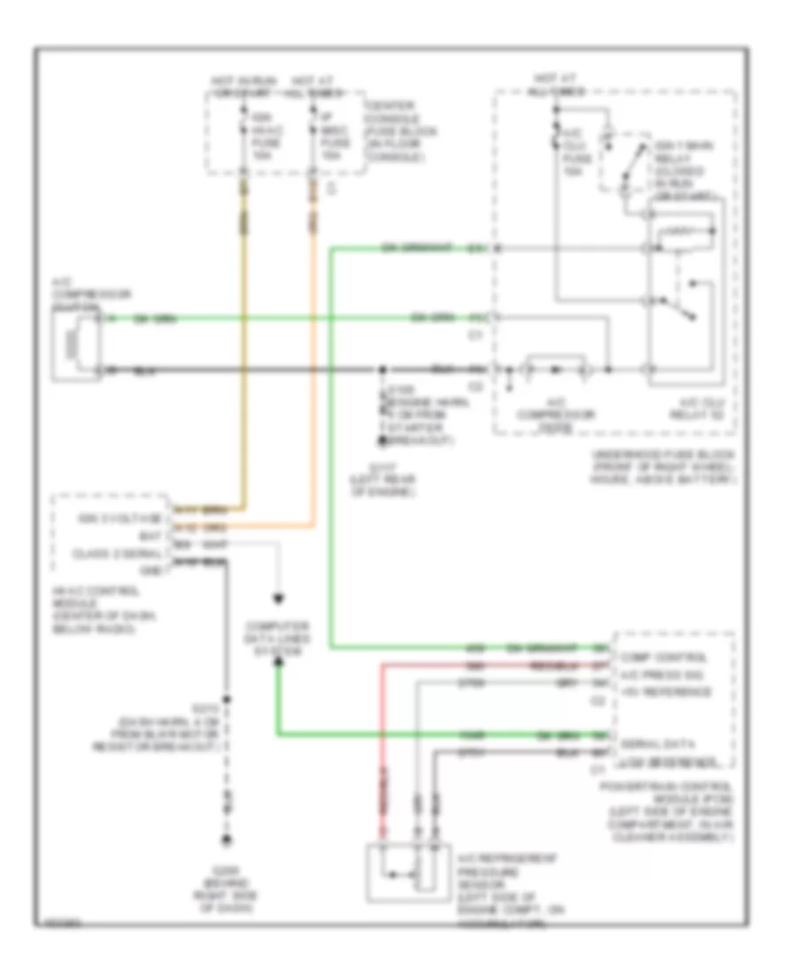 Compressor Wiring Diagram, with Auto AC for Buick Rendezvous CX 2002