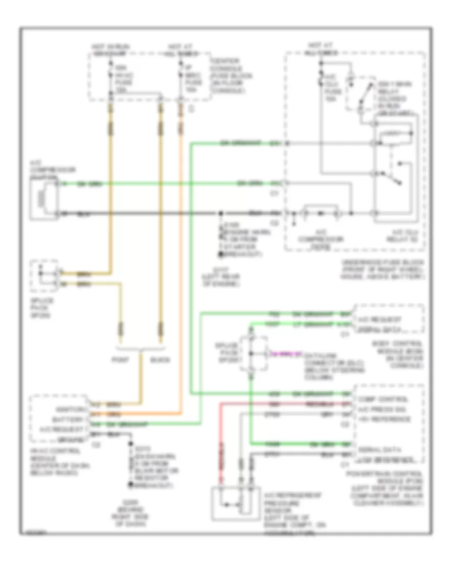 Compressor Wiring Diagram, with Manual AC for Buick Rendezvous CX 2002