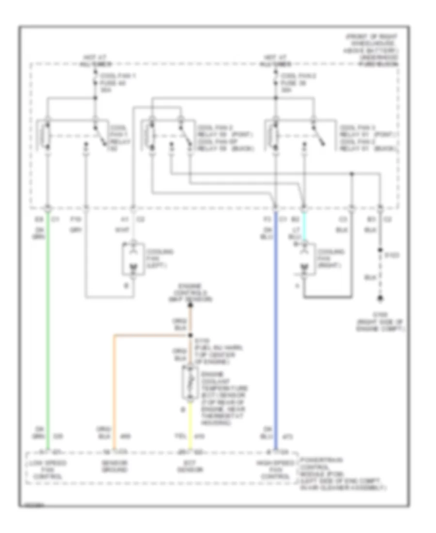 Cooling Fan Wiring Diagram for Buick Rendezvous CX 2002