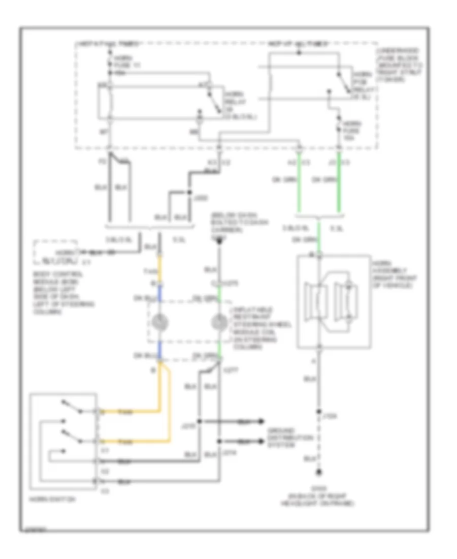 Horn Wiring Diagram for Buick LaCrosse Super 2008
