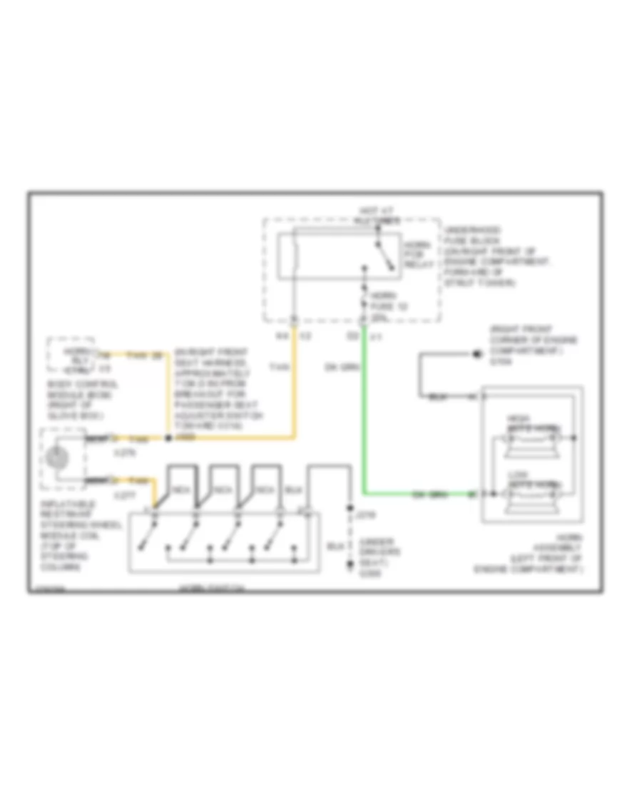 Horn Wiring Diagram for Buick Lucerne CX 2008