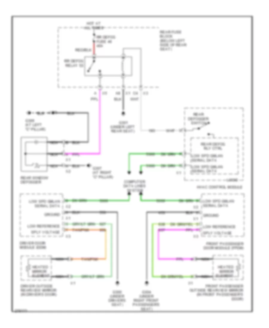 Defoggers Wiring Diagram for Buick Lucerne CXL 2008