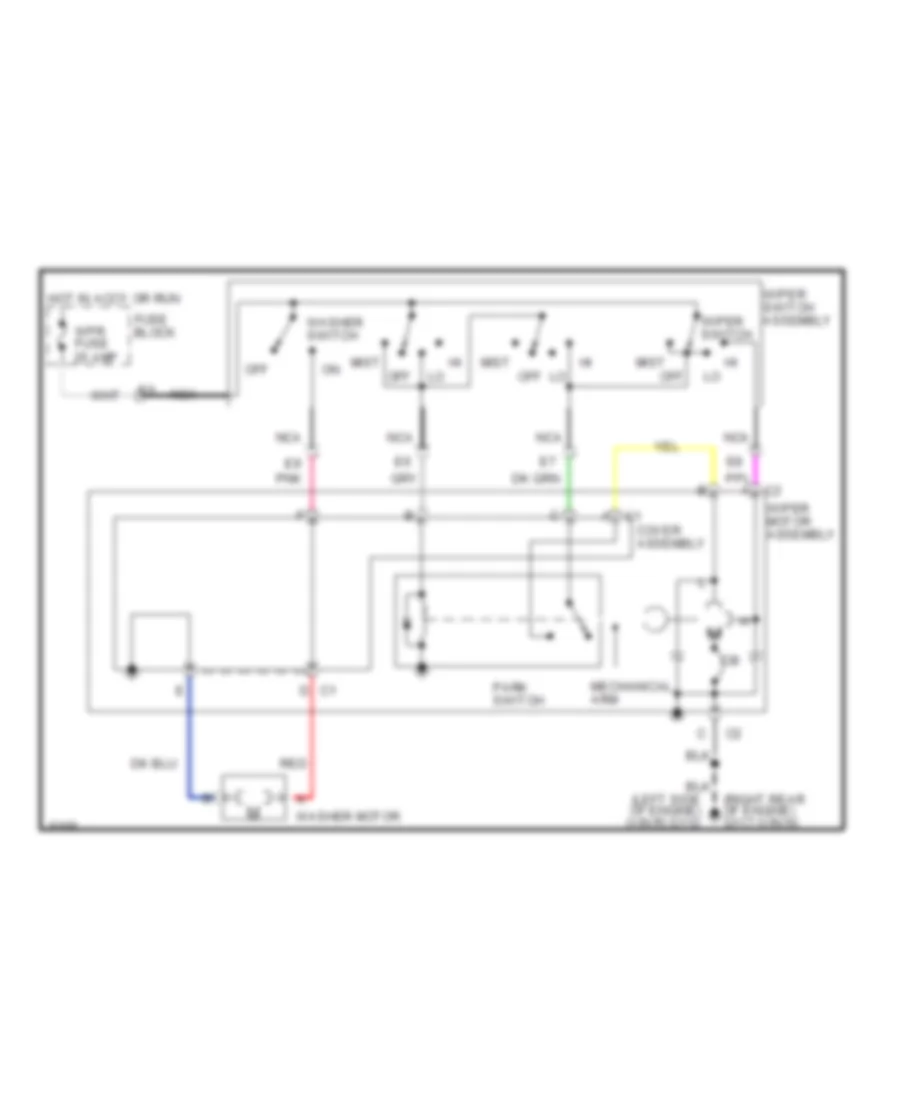 Электросхема стеклоочистителя, дворников и омывателя С 2 скоростями для Buick Century Custom 1991