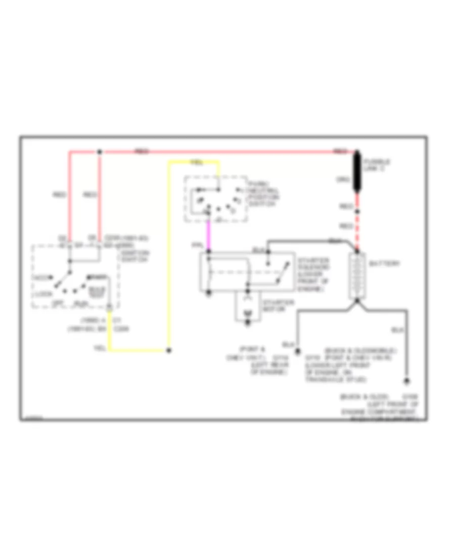 Starting Wiring Diagram for Buick Century Limited 1991