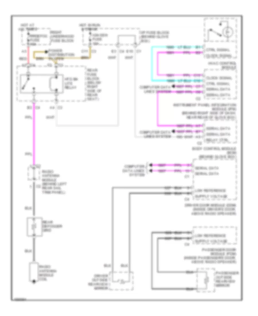 Defoggers Wiring Diagram for Buick Park Avenue Ultra 2003