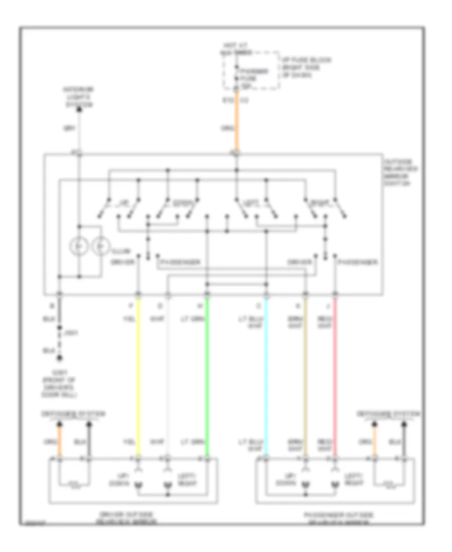 Power Mirrors Wiring Diagram for Buick Allure Super 2009