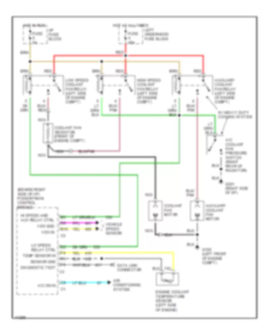 Cooling Fan Wiring Diagram for Buick LeSabre Custom 1991
