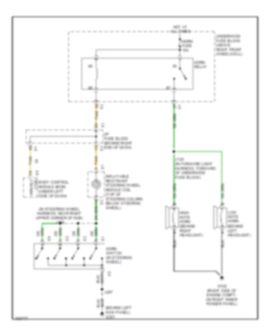 Horn Wiring Diagram for Buick Enclave CX 2009